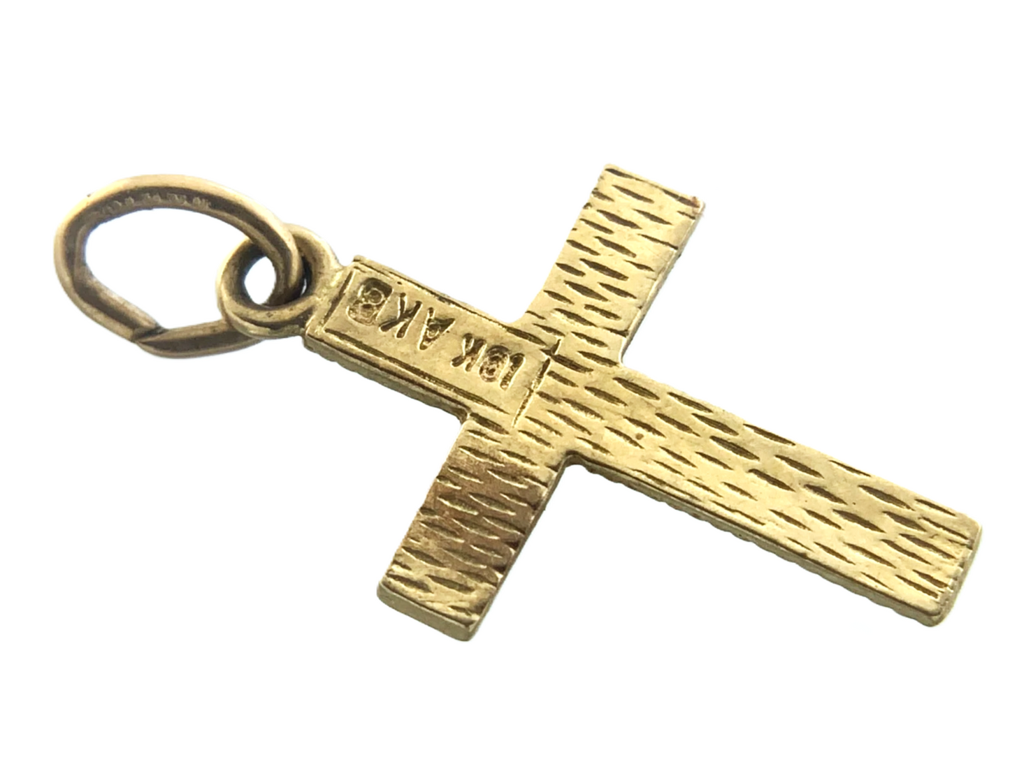 Beautiful Gold Cross Pendant 10K Gold Delicate Christian Religious Charm AU001