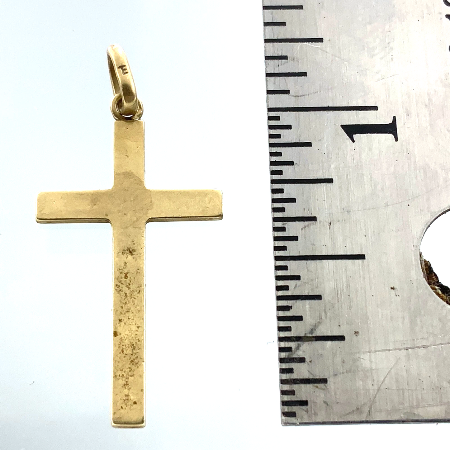 Lovely Cross Pendant 10K Gold Delicate Religious Charm AU004