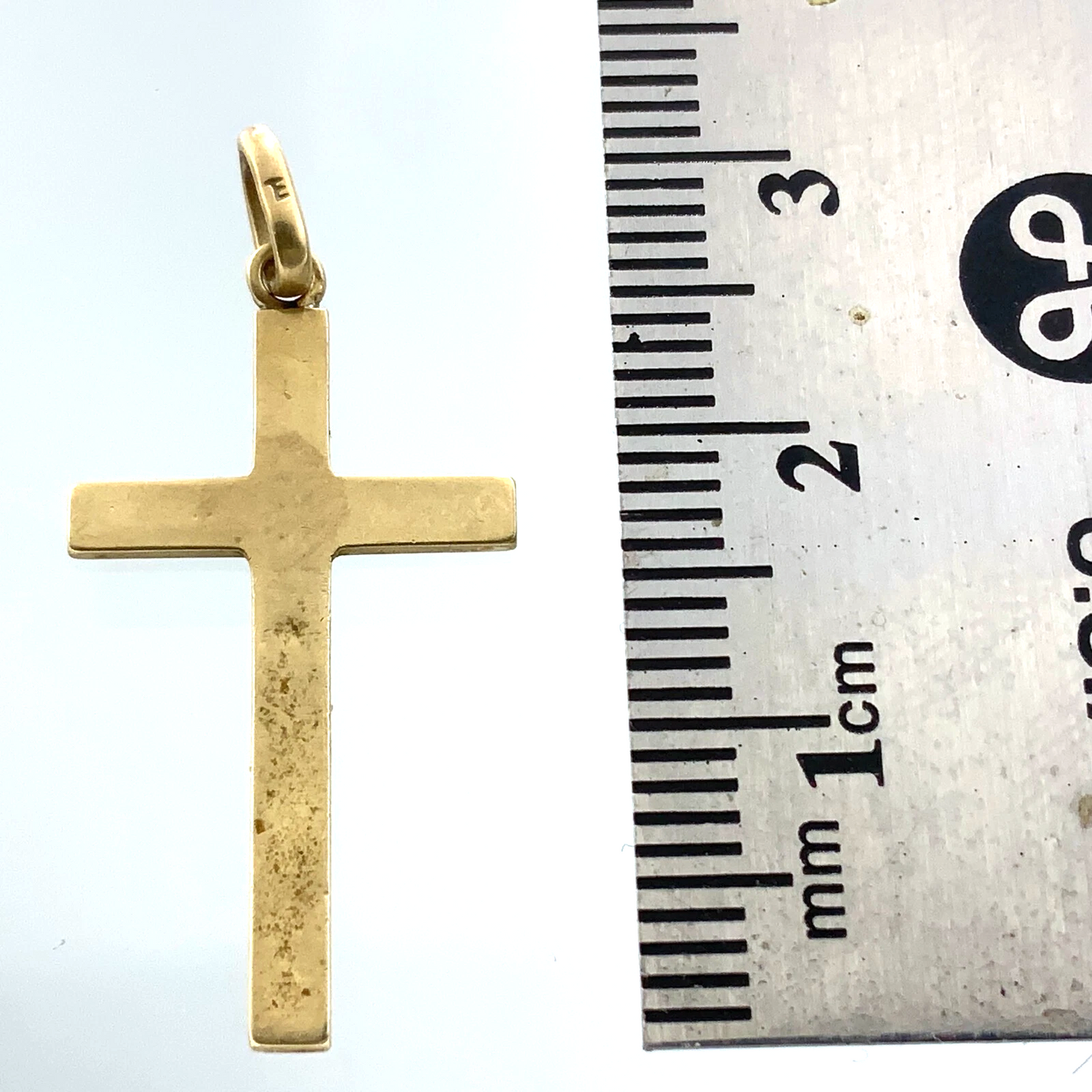 Lovely Cross Pendant 10K Gold Delicate Religious Charm AU004