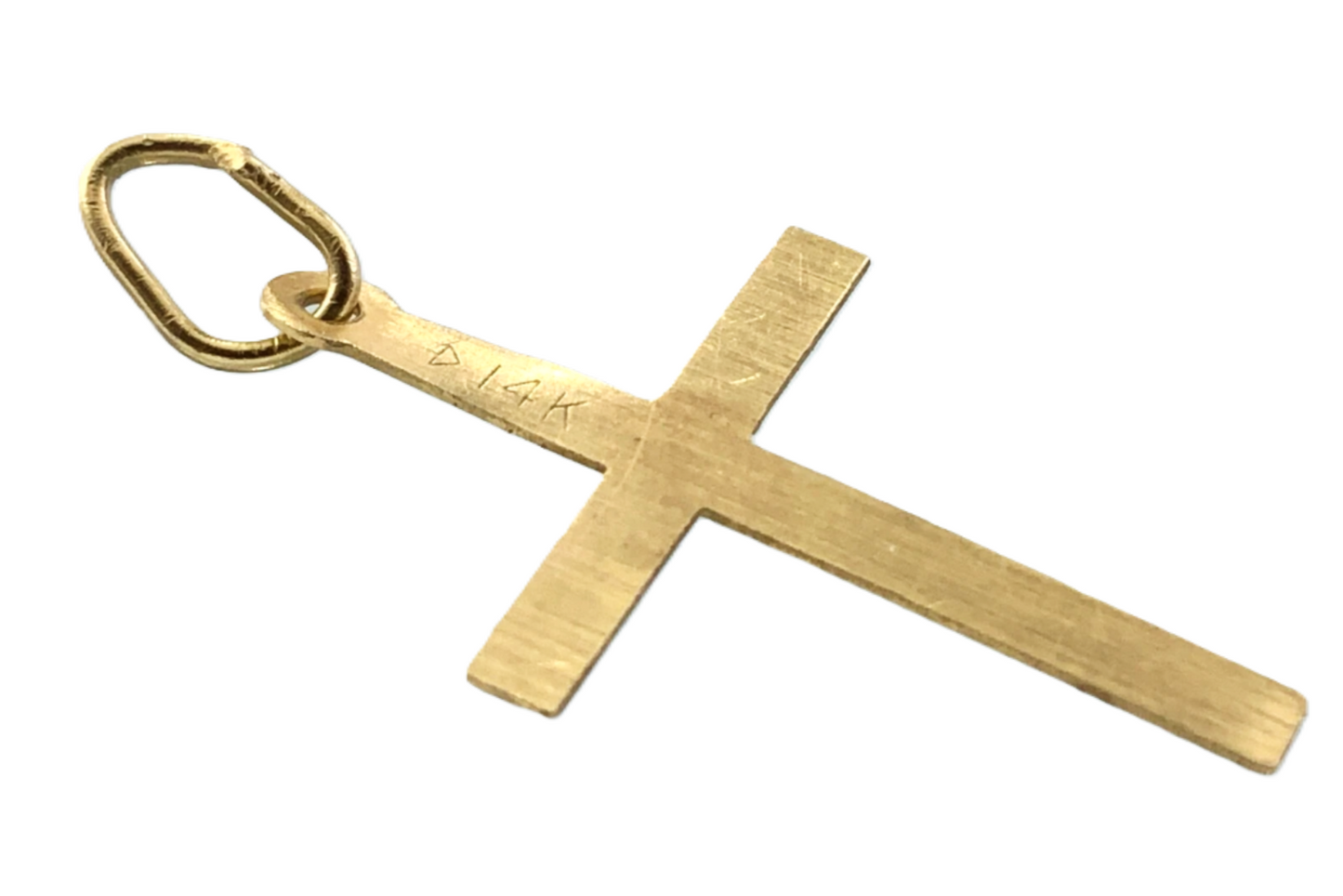 Lovely Cross Pendant 14K Gold Delicate Religious Charm AU005