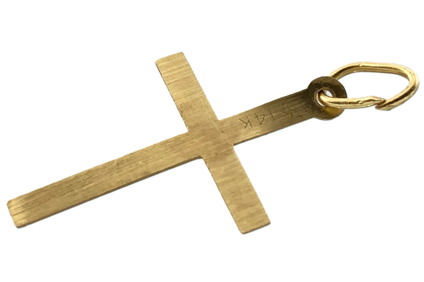 Lovely Cross Pendant 14K Gold Delicate Religious Charm AU005
