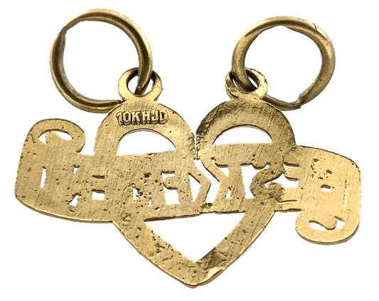 Best Friend Heart Pendant 10K Gold Lovely Charm AU012