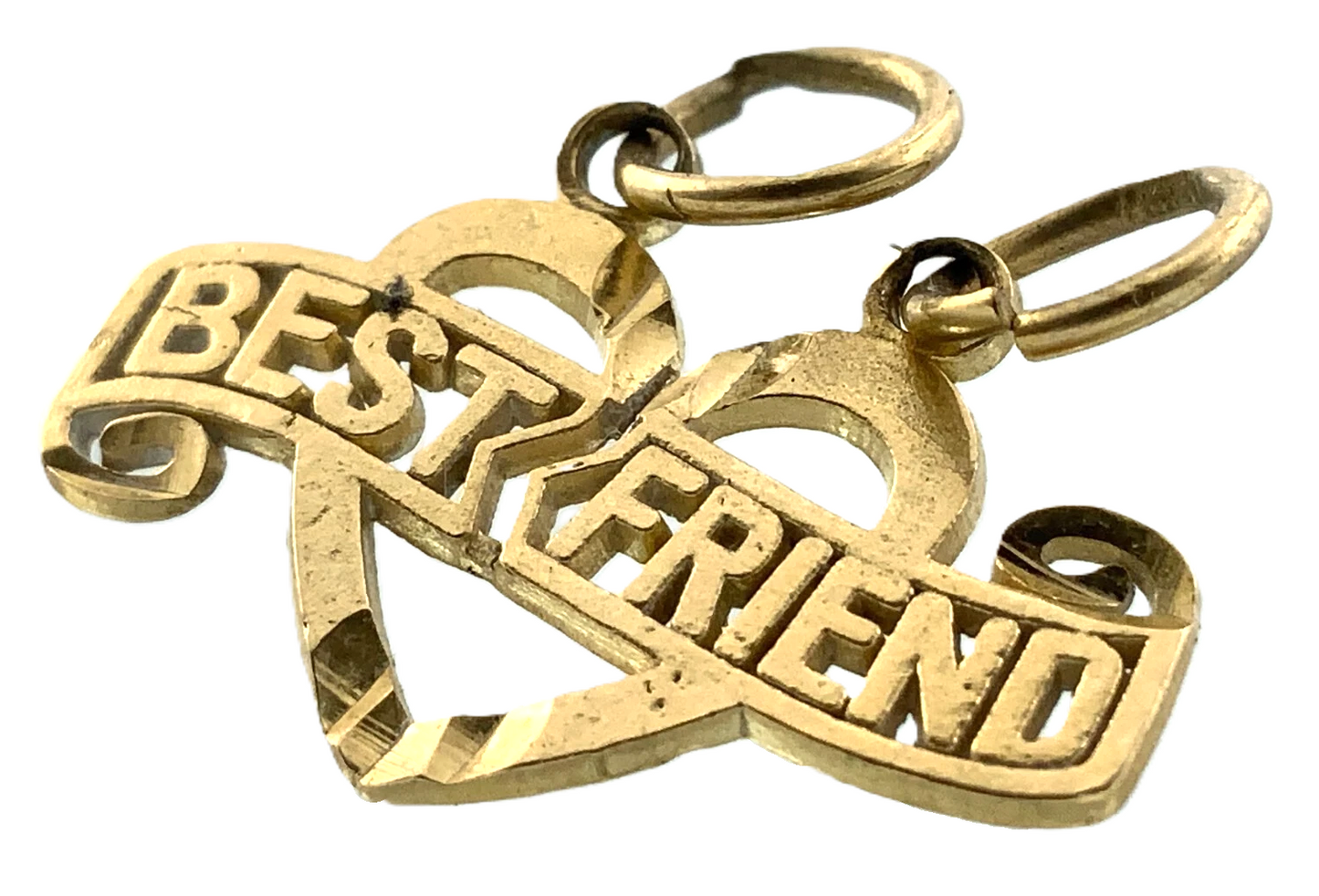 Best Friend Heart Pendant 10K Gold Lovely Charm AU012