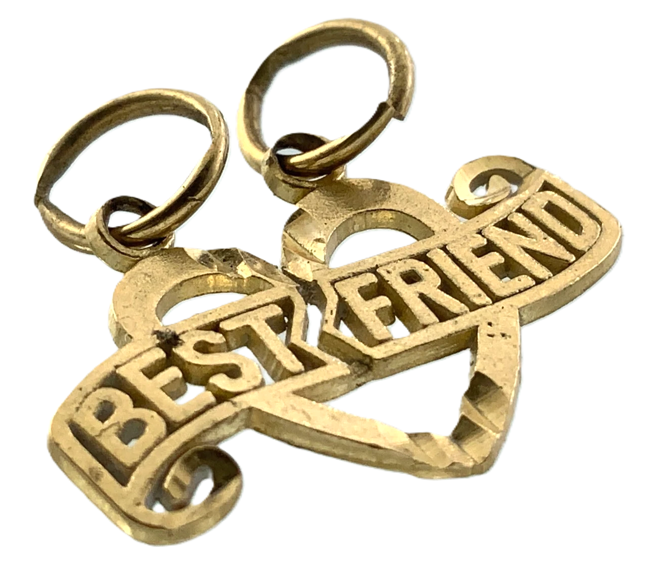 Best Friend Heart Pendant 10K Gold Lovely Charm AU012