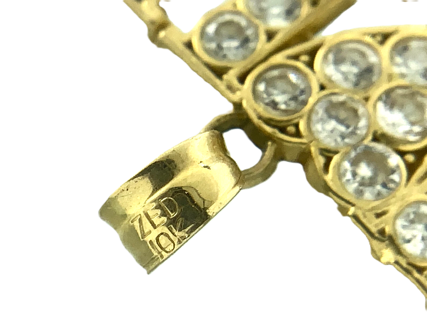 I Heart U Mom Beautiful Gift Love Mom 10K Yellow Gold Pendant Charm AU025