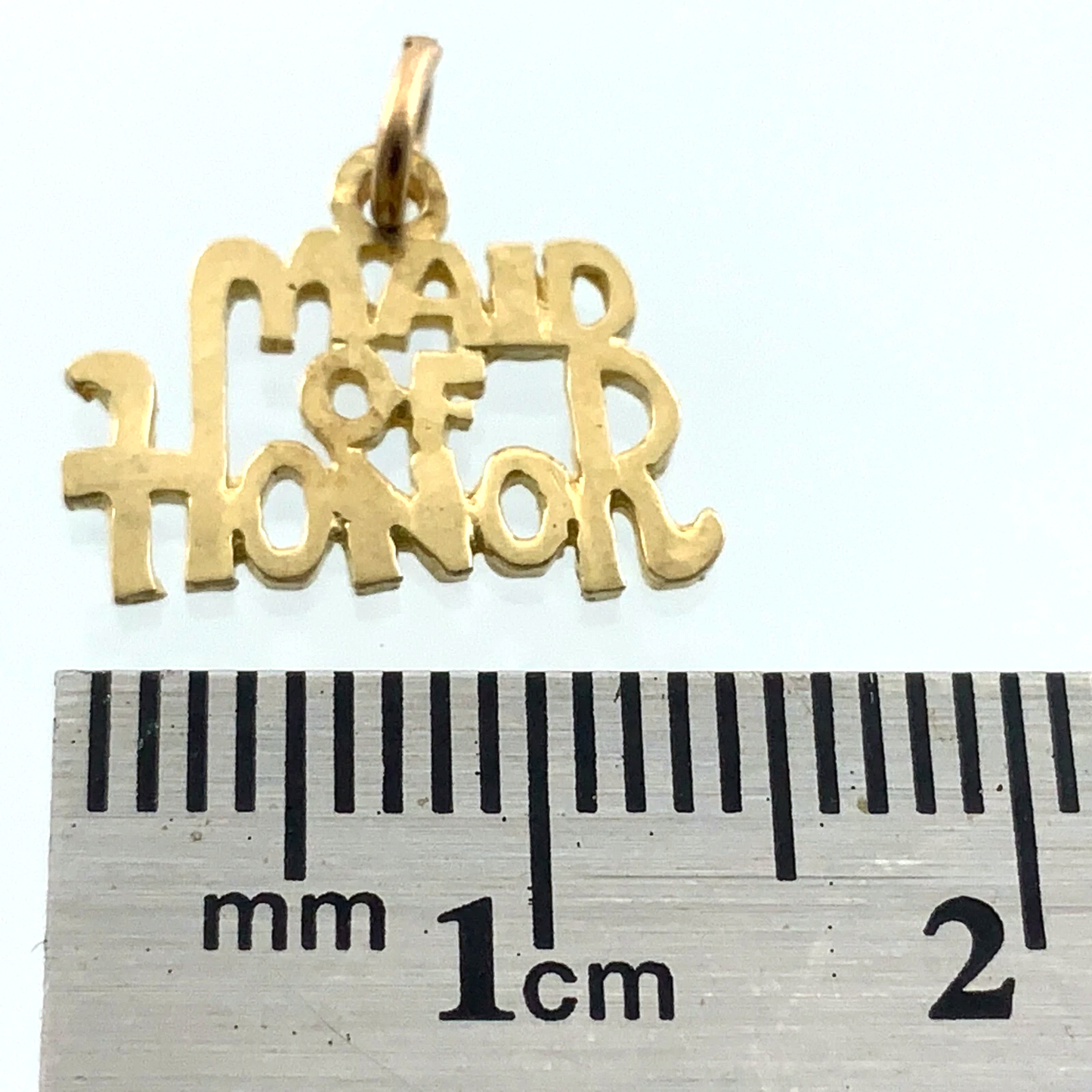 Maid of Honor Pendant 10K Yellow Gold Charm Wedding Gift AU028