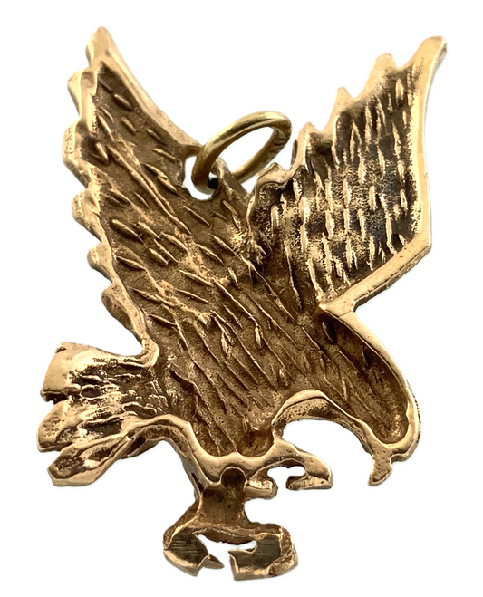 10K Yellow Gold Flying Eagle Pendant Charm AU030