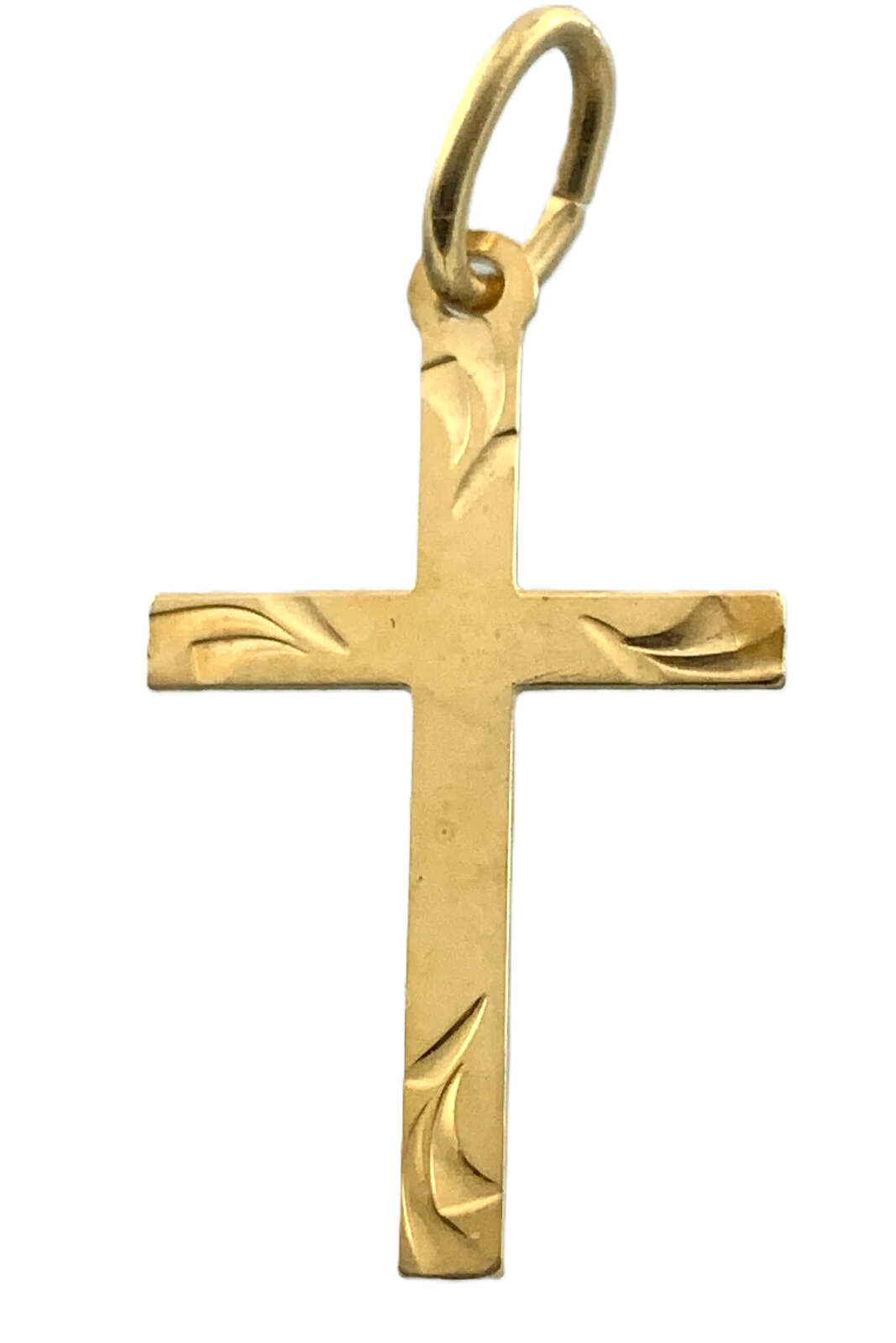 Cross Pendant 14K Yellow Gold Elegant Religious Charm AU031