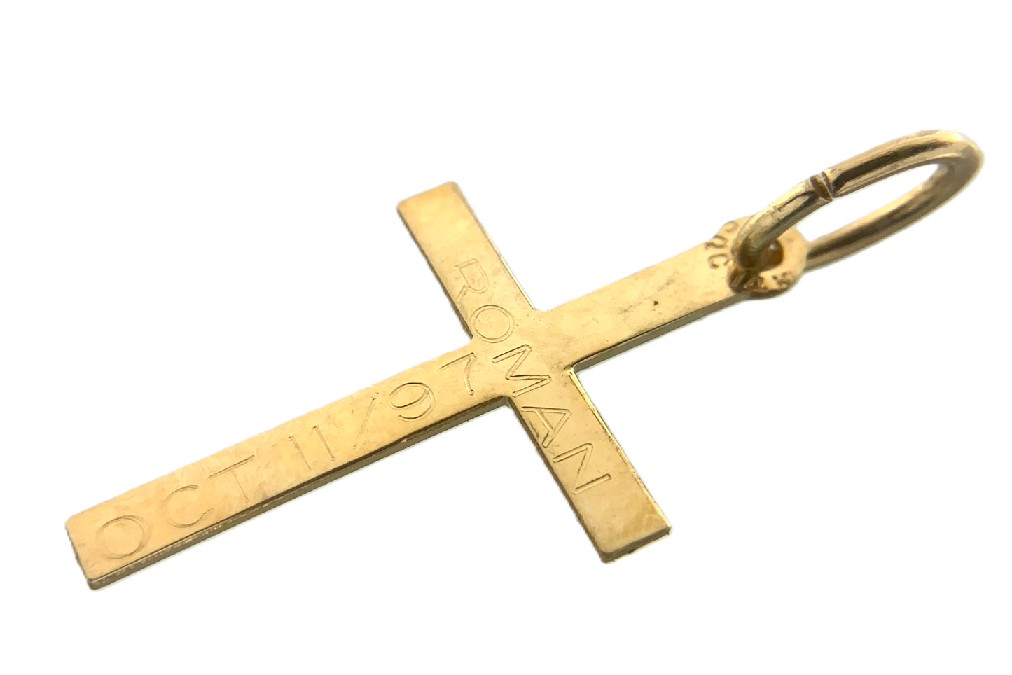 Cross Pendant 14K Yellow Gold Elegant Religious Charm AU031