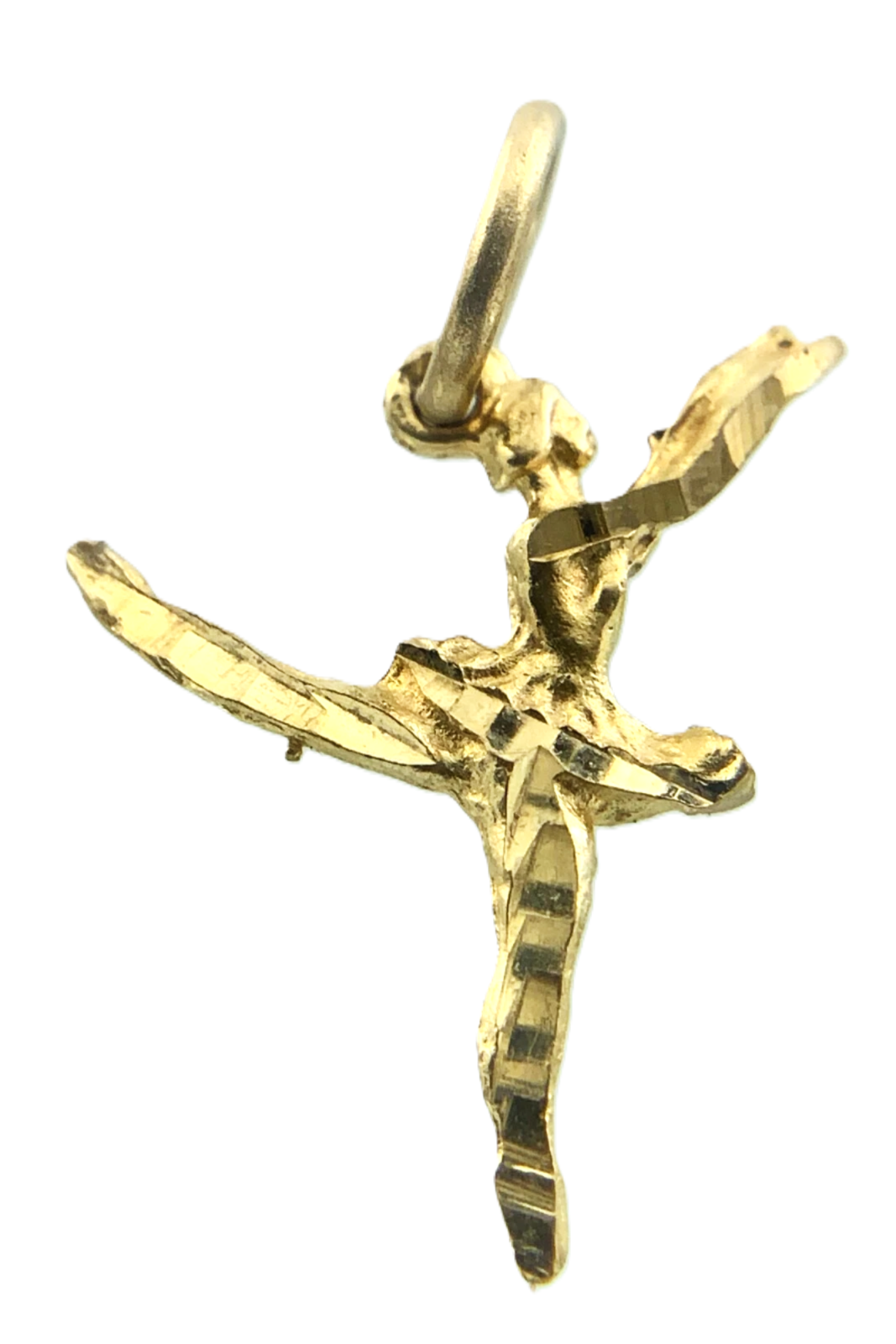 10K Yellow Gold Lovely Ballerina Pendant Charm Dancer AU032