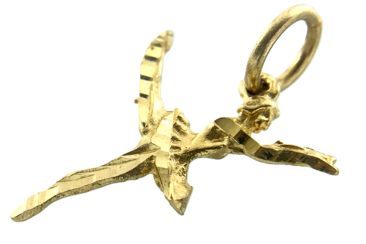 10K Yellow Gold Lovely Ballerina Pendant Charm Dancer AU032