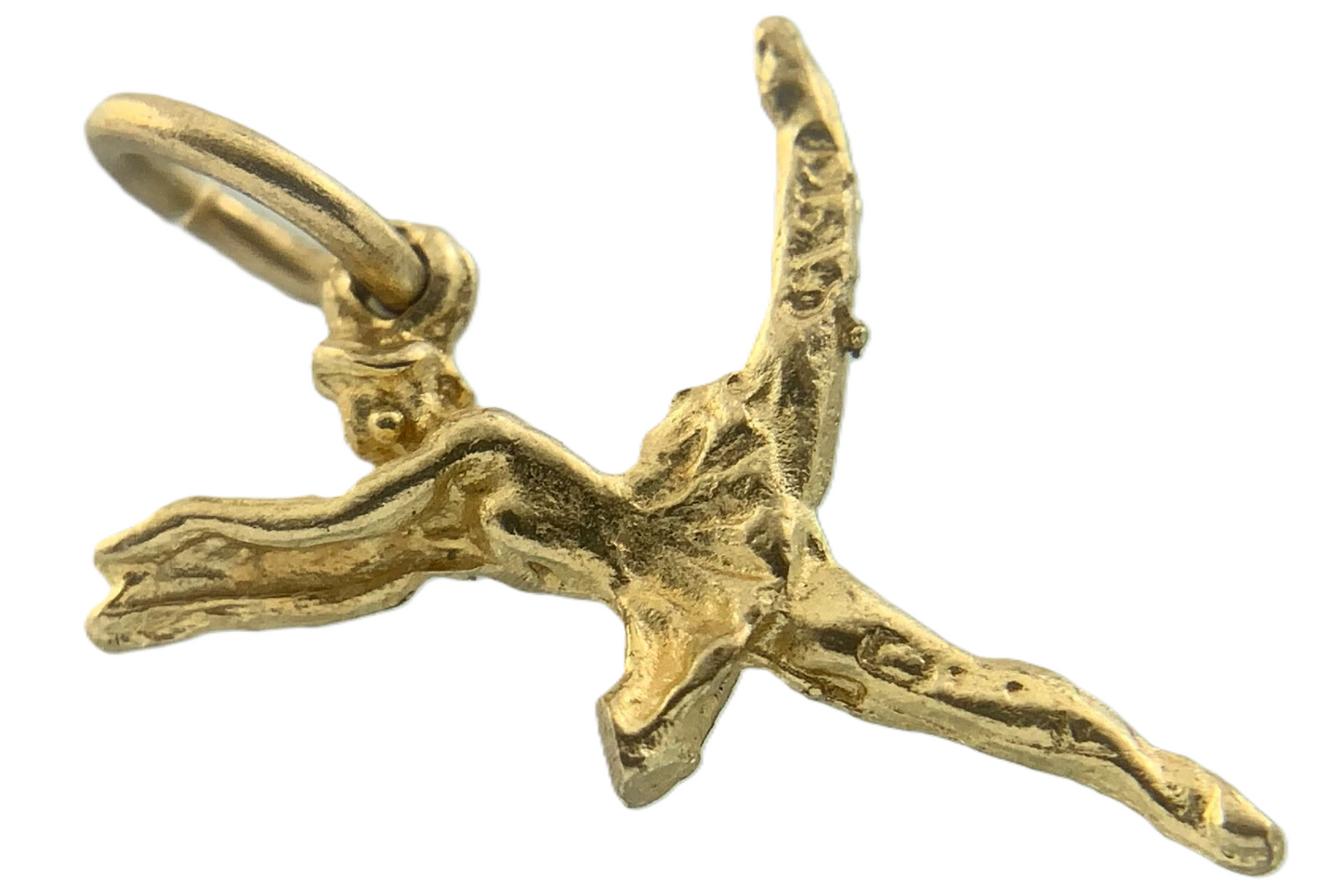 10K Yellow Gold Lovely Ballerina Pendant Charm Dancer AU032