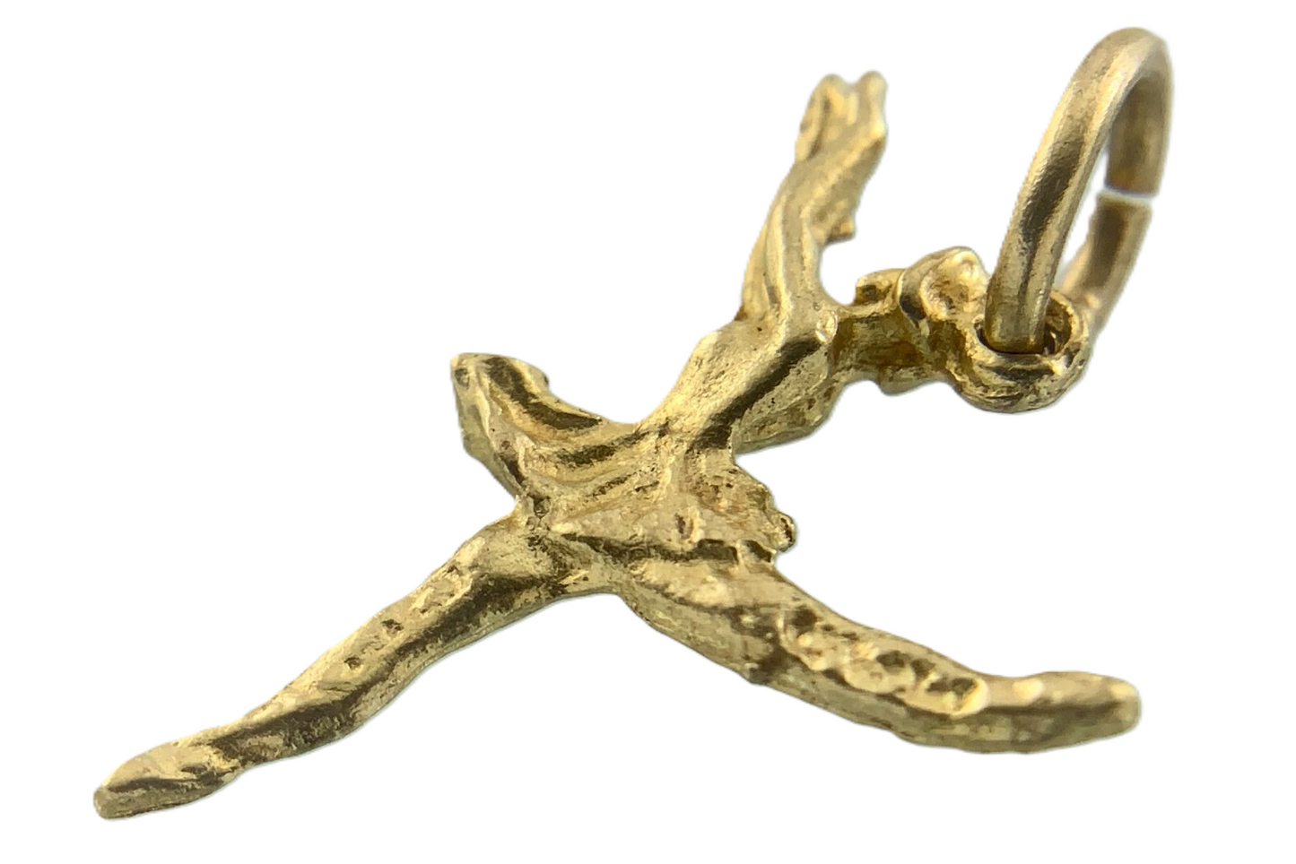 10K Yellow Gold Lovely Ballerina Pendant Charm Dancer AU032