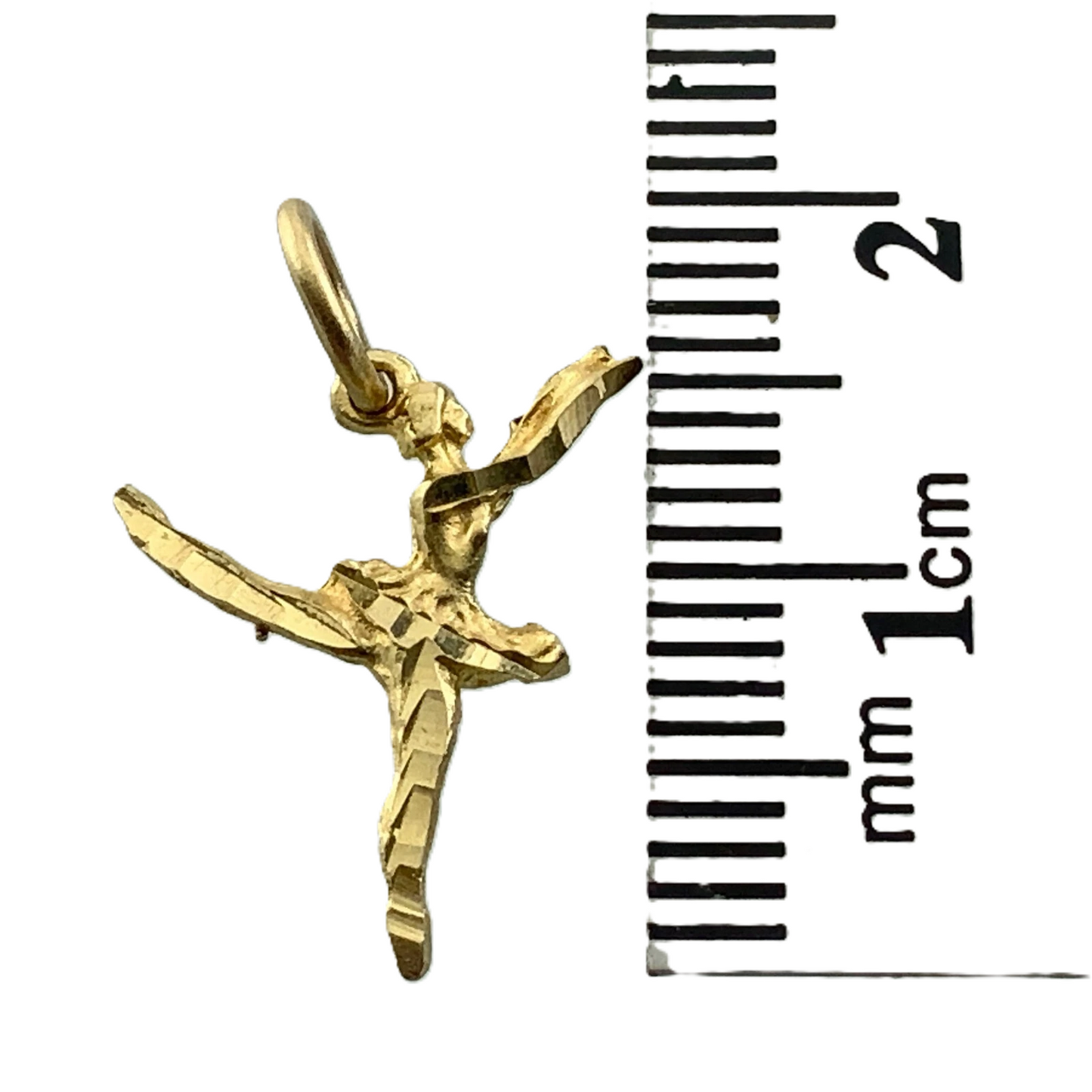 10K Yellow Gold Lovely Ballerina Pendant Charm Dancer AU032