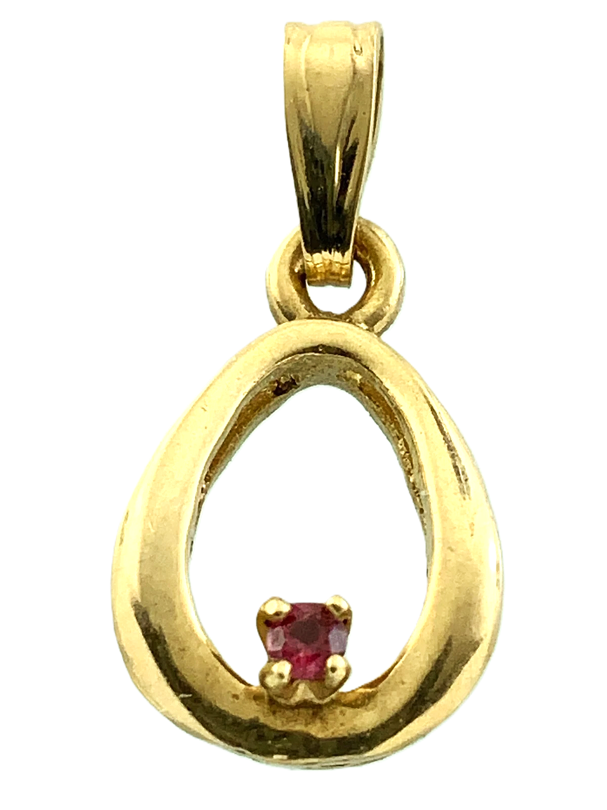 10K Yellow Gold Elegant Teardrop Pendant Charm AU034