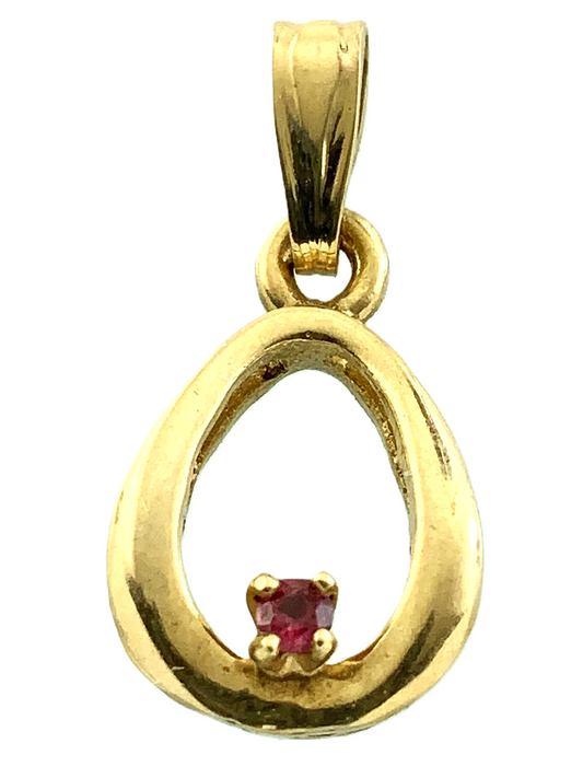 10K Yellow Gold Elegant Teardrop Pendant Charm AU034