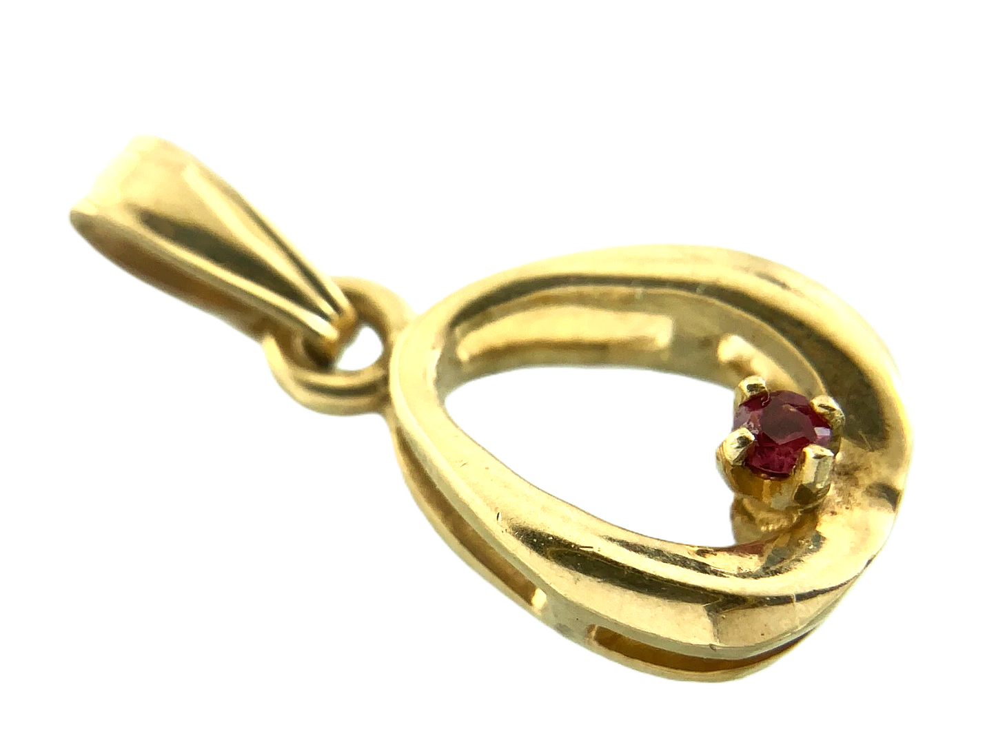 10K Yellow Gold Elegant Teardrop Pendant Charm AU034