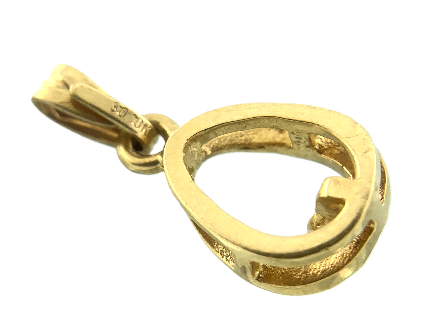 10K Yellow Gold Elegant Teardrop Pendant Charm AU034