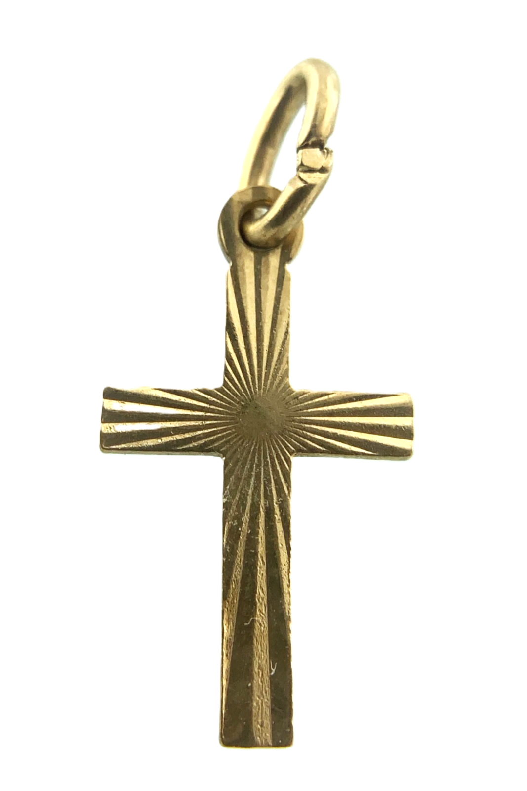 Cross Pendant 10K Yellow Gold Elegant Religious Charm AU040