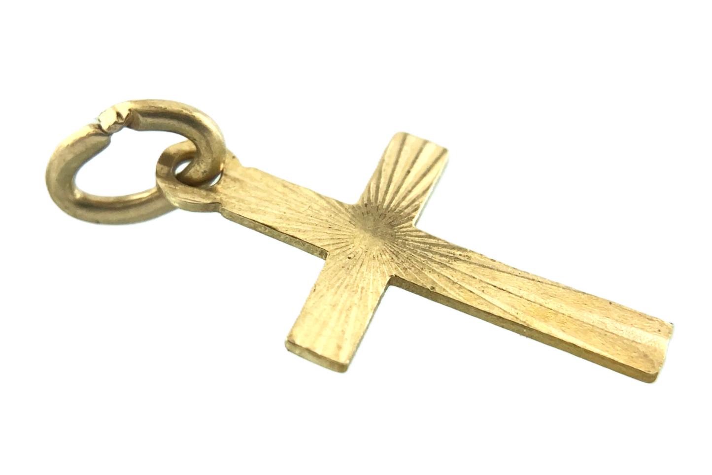 Cross Pendant 10K Yellow Gold Elegant Religious Charm AU040