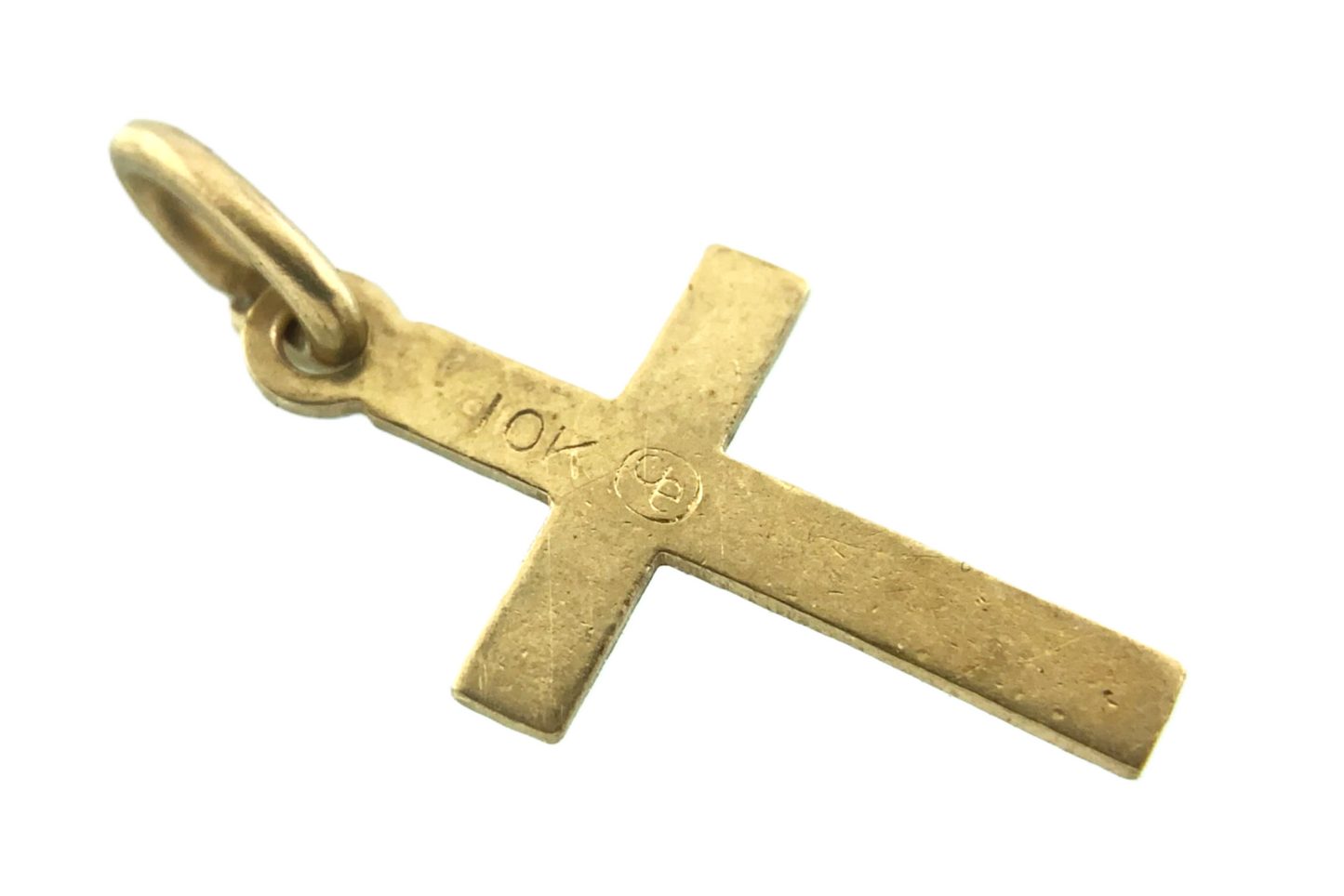 Cross Pendant 10K Yellow Gold Elegant Religious Charm AU040