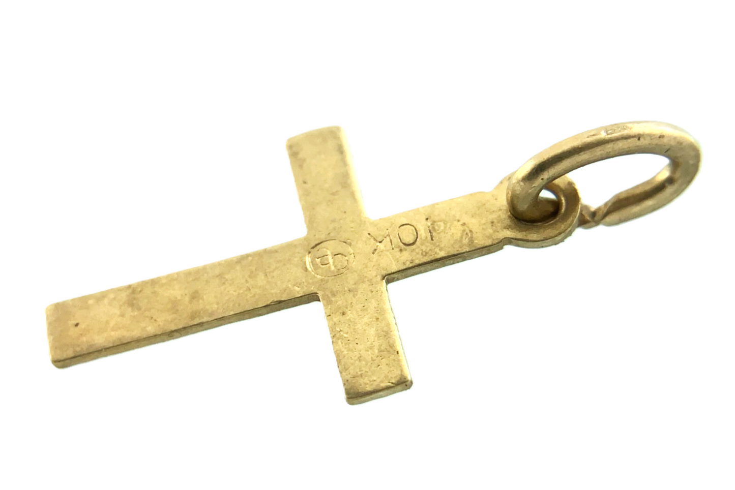 Cross Pendant 10K Yellow Gold Elegant Religious Charm AU040