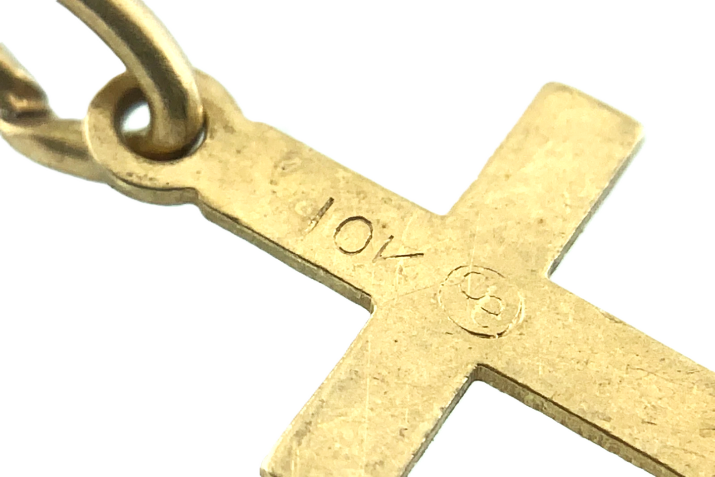 Cross Pendant 10K Yellow Gold Elegant Religious Charm AU040