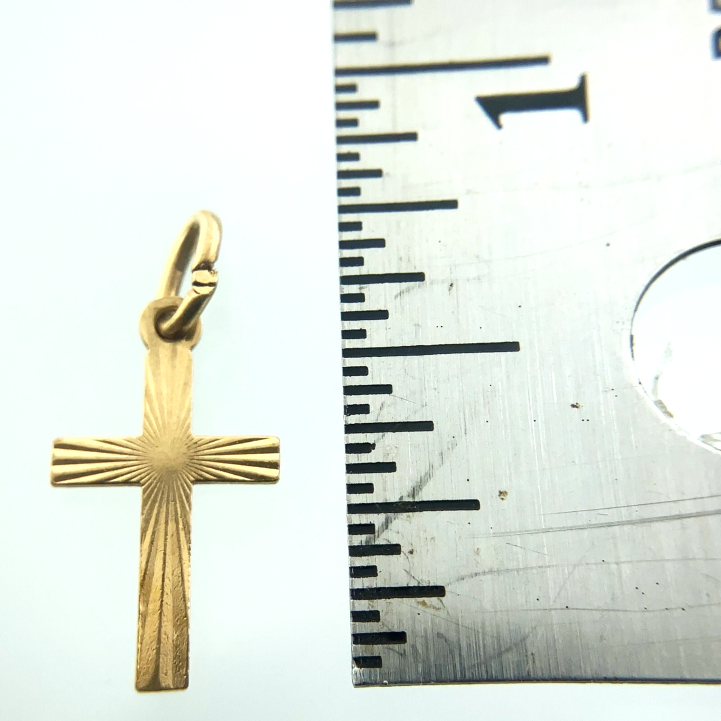 Cross Pendant 10K Yellow Gold Elegant Religious Charm AU040