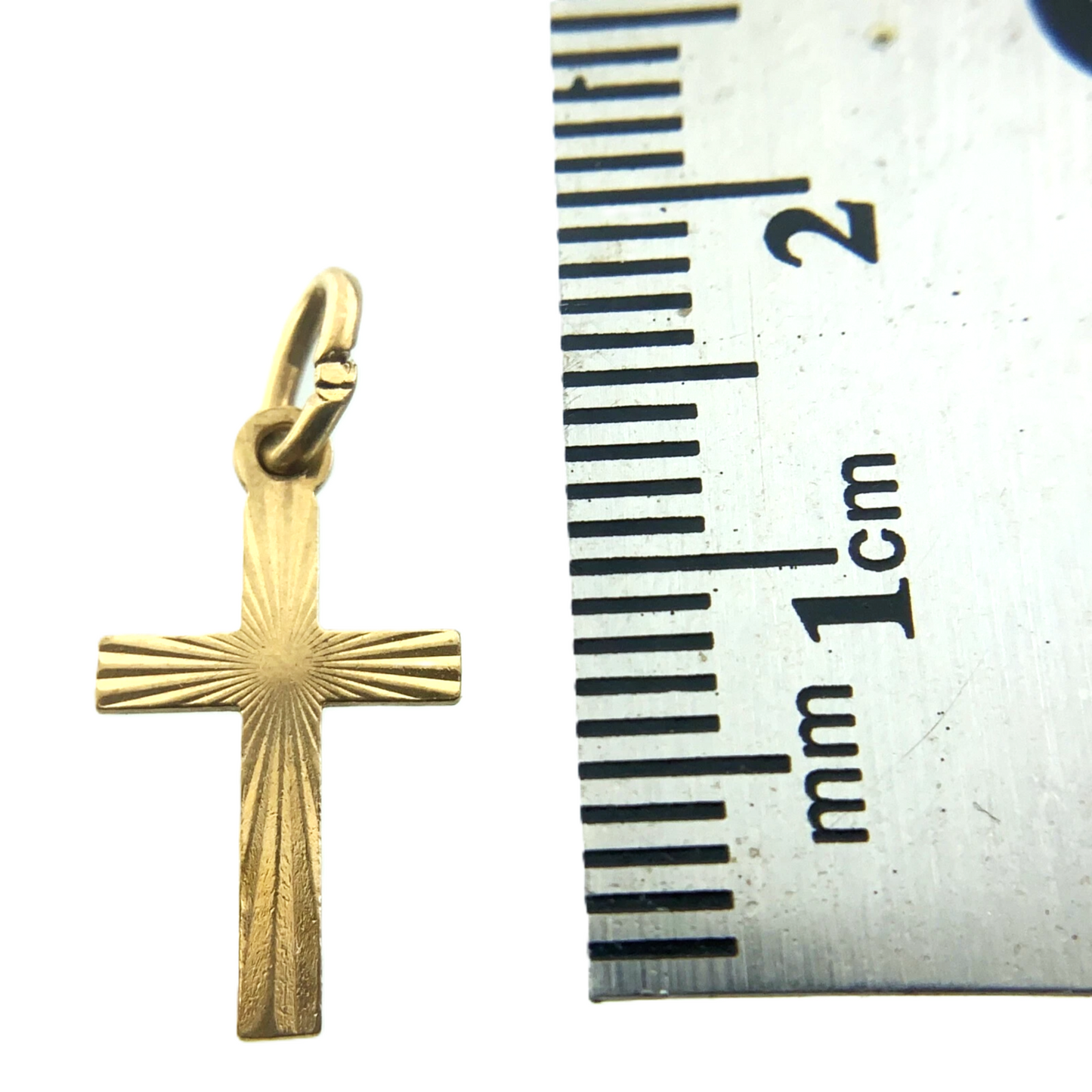 Cross Pendant 10K Yellow Gold Elegant Religious Charm AU040