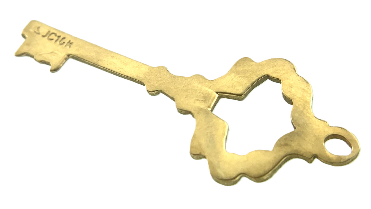 10K Yellow Gold Key Pendant Key To My Heart Charm AU044