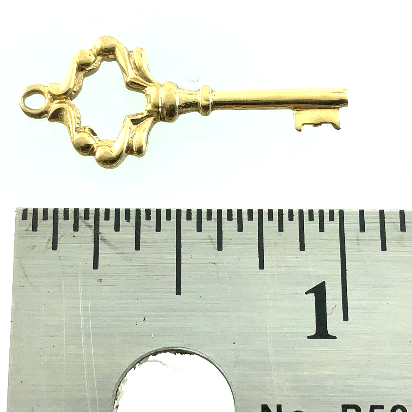 10K Yellow Gold Key Pendant Key To My Heart Charm AU044