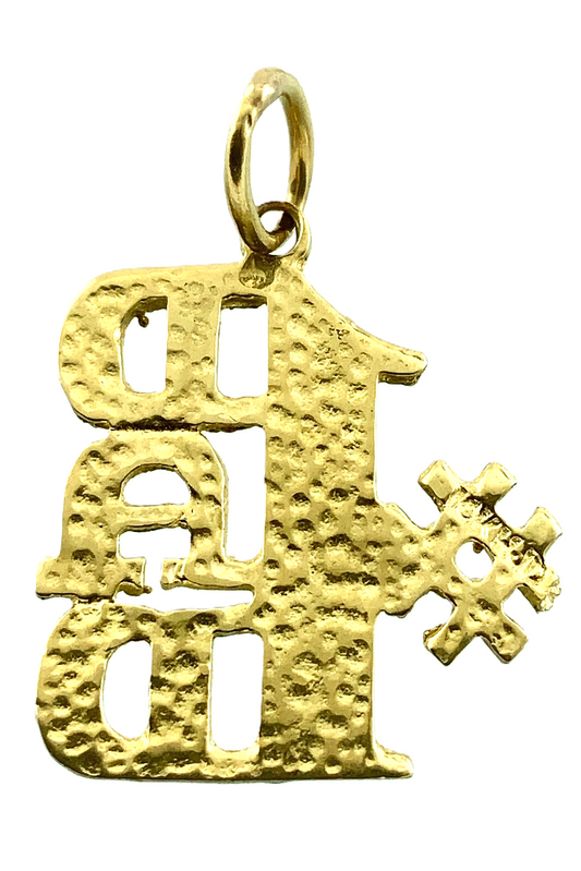 10K Yellow Gold #1 DAD Pendant Great Gift For Father Birthday Charm AU046