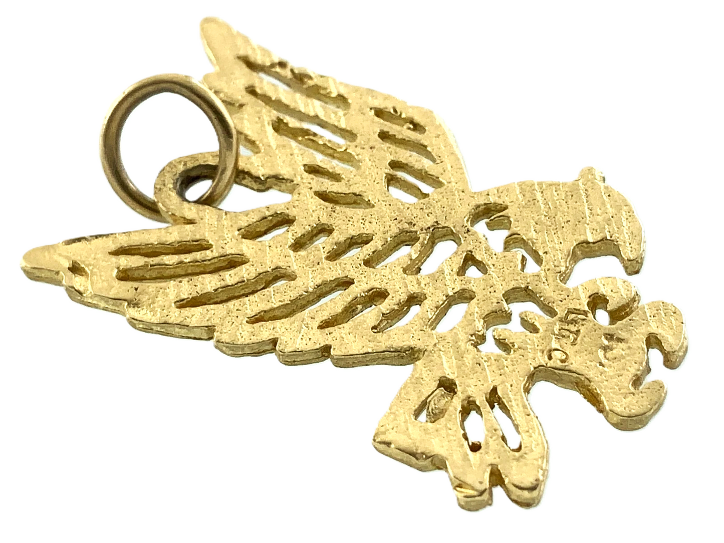 10K Yellow Gold Flying Eagle Pendant Charm AU057