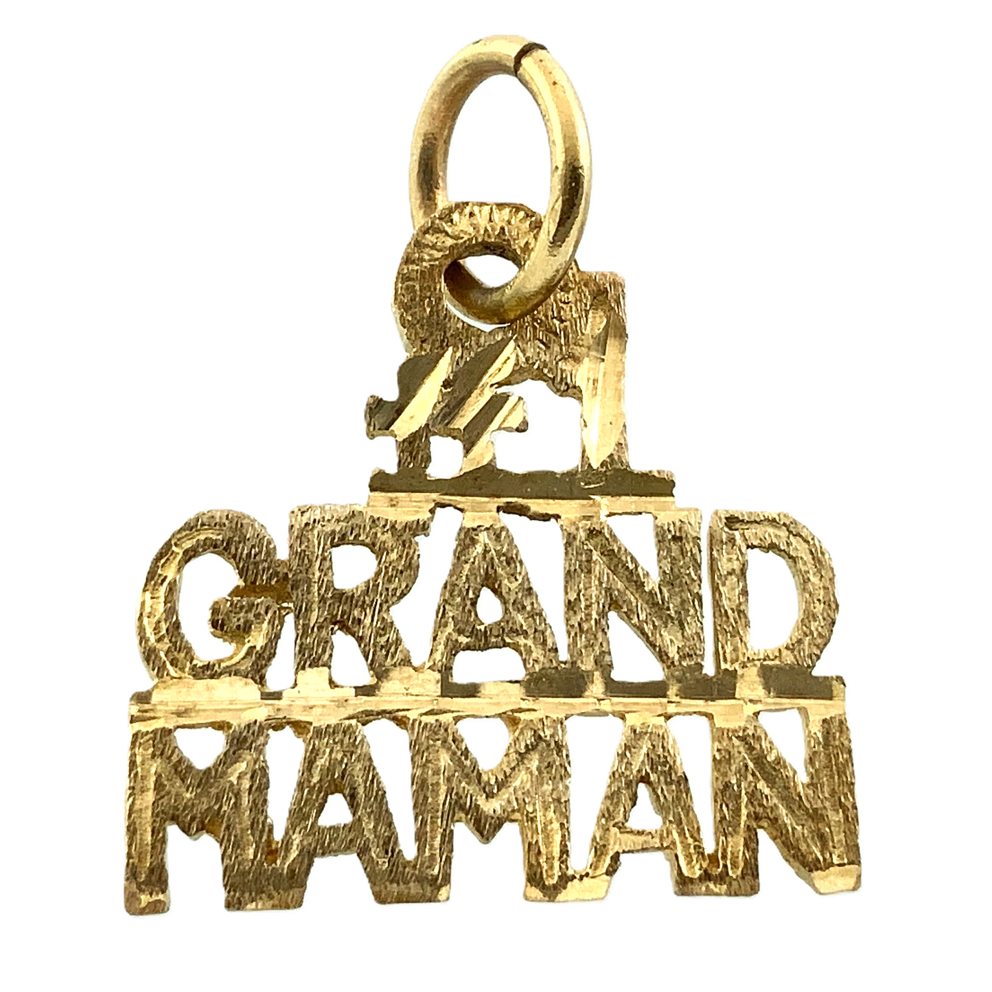 #1 Grand Maman 10K Yellow Gold Pendant Gift For Grandma Charm AU058