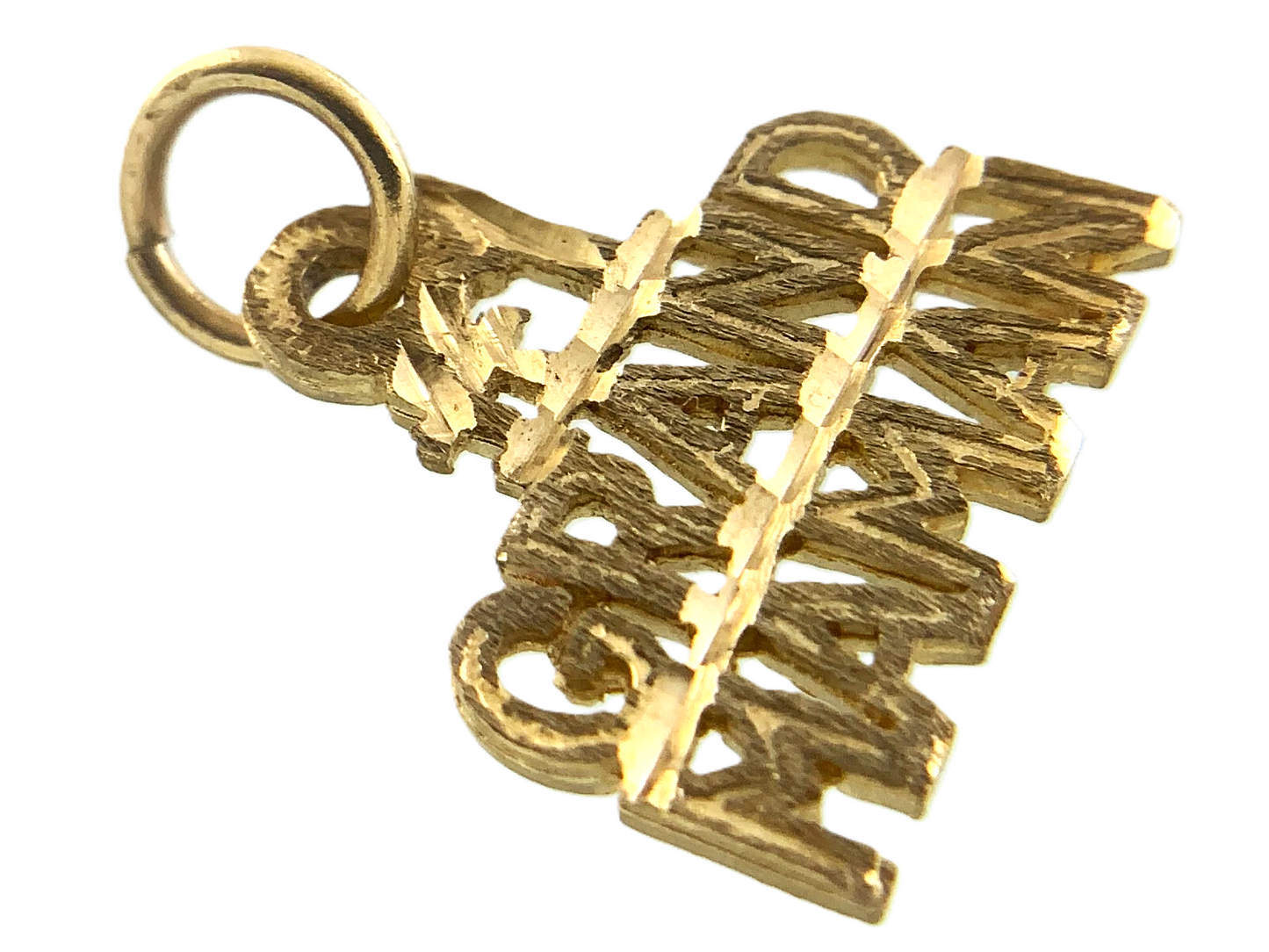 #1 Grand Maman 10K Yellow Gold Pendant Gift For Grandma Charm AU058