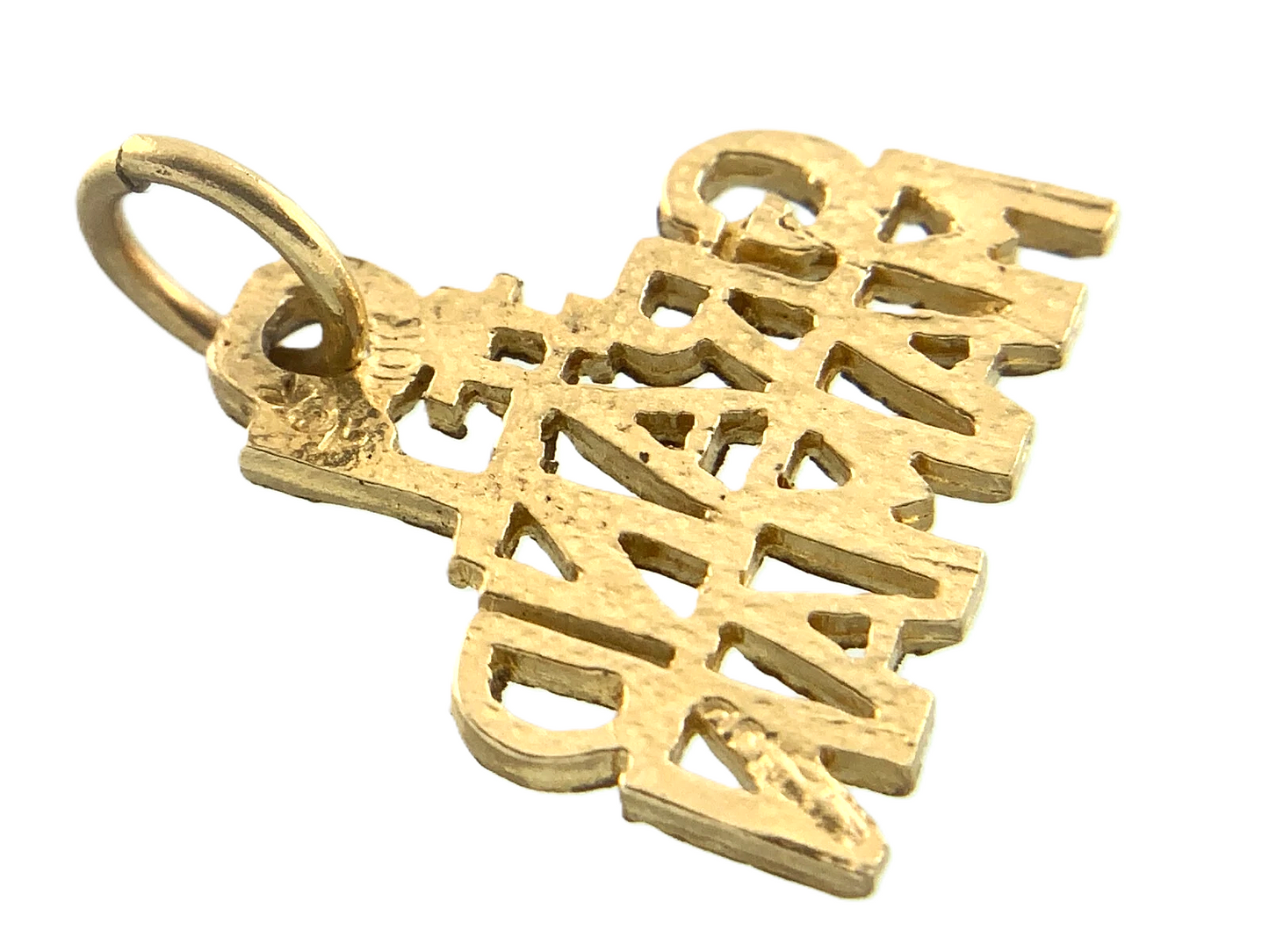 #1 Grand Maman 10K Yellow Gold Pendant Gift For Grandma Charm AU058