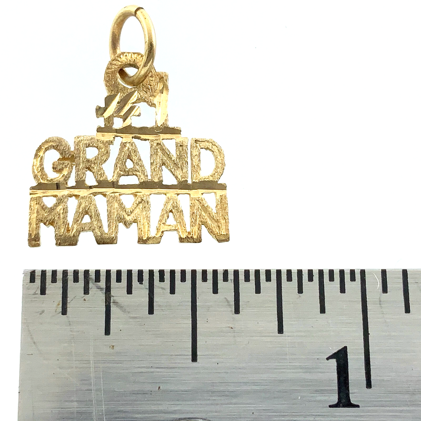 #1 Grand Maman 10K Yellow Gold Pendant Gift For Grandma Charm AU058