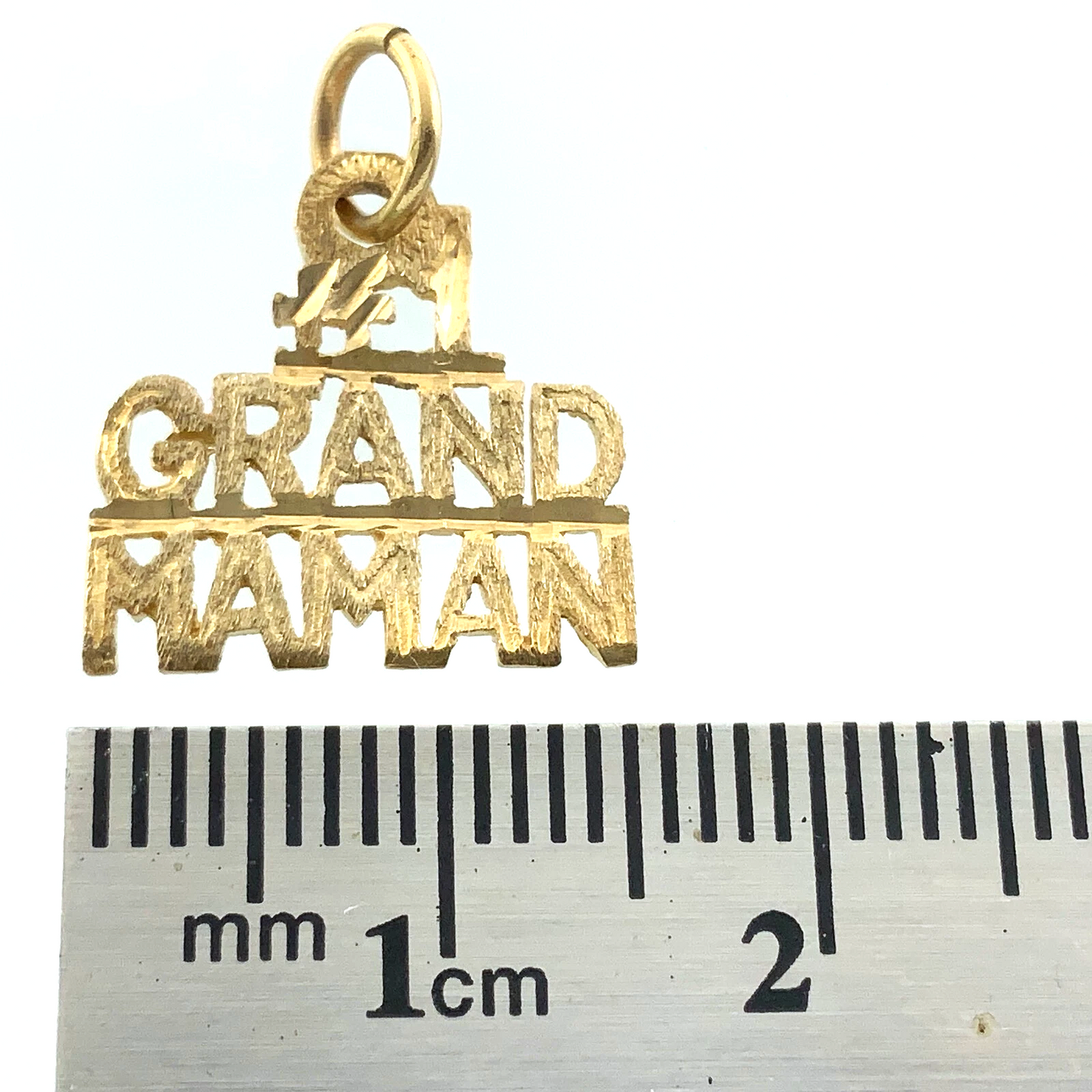 #1 Grand Maman 10K Yellow Gold Pendant Gift For Grandma Charm AU058