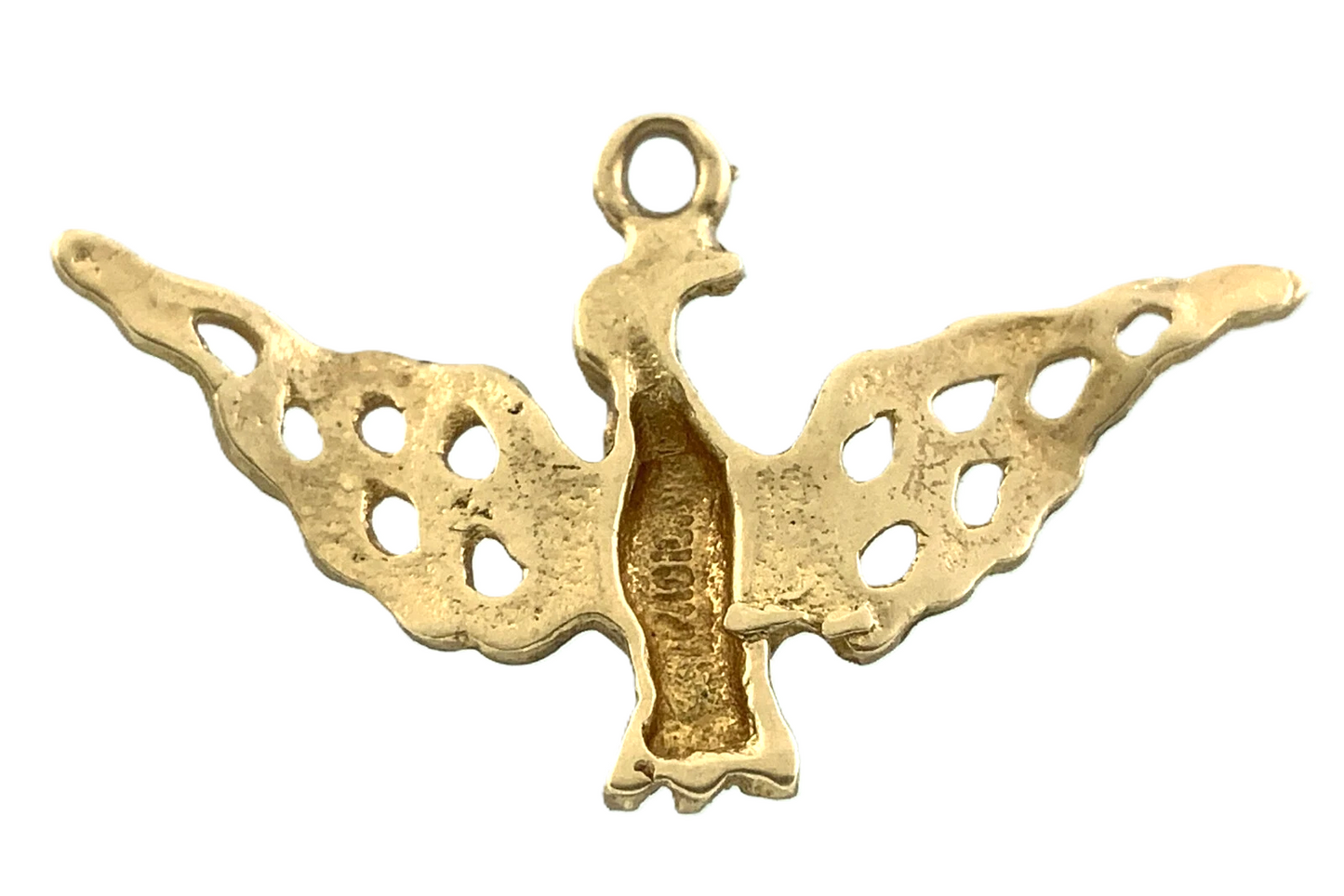 10K Yellow Gold Flying Eagle Pendant Bird Charm AU063
