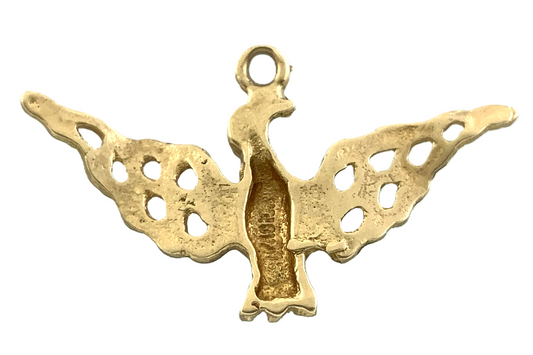 10K Yellow Gold Flying Eagle Pendant Bird Charm AU063