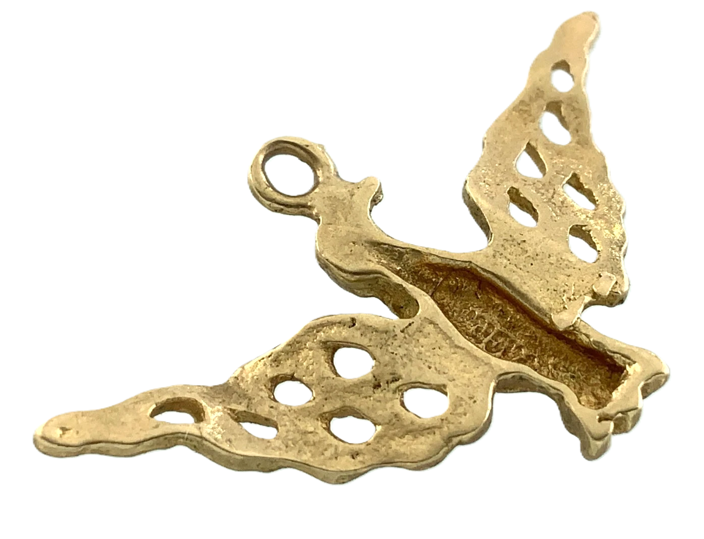 10K Yellow Gold Flying Eagle Pendant Bird Charm AU063