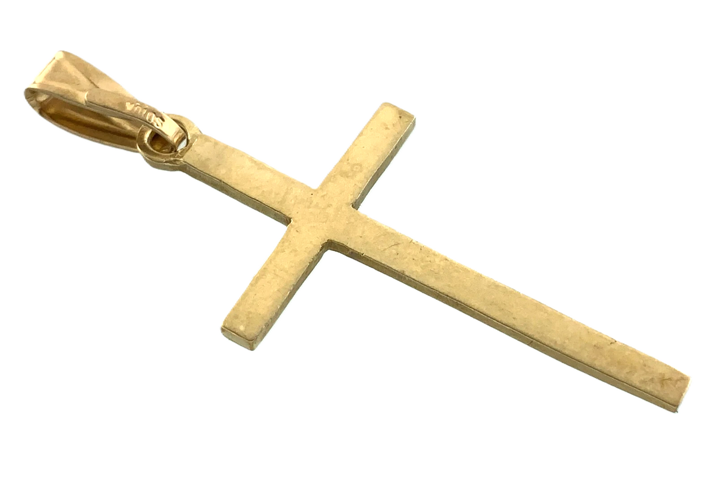 10K Yellow Gold Cross Pendant Simple Religious Charm AU067