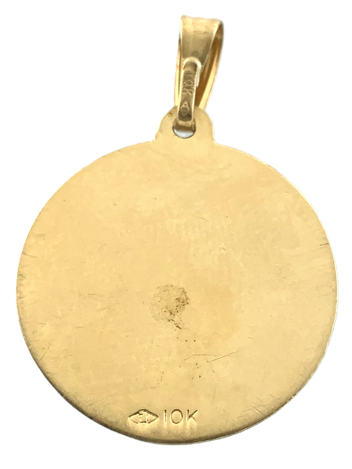 10K Yellow Gold Two Tone Moon and Star Pendant Charm AU071