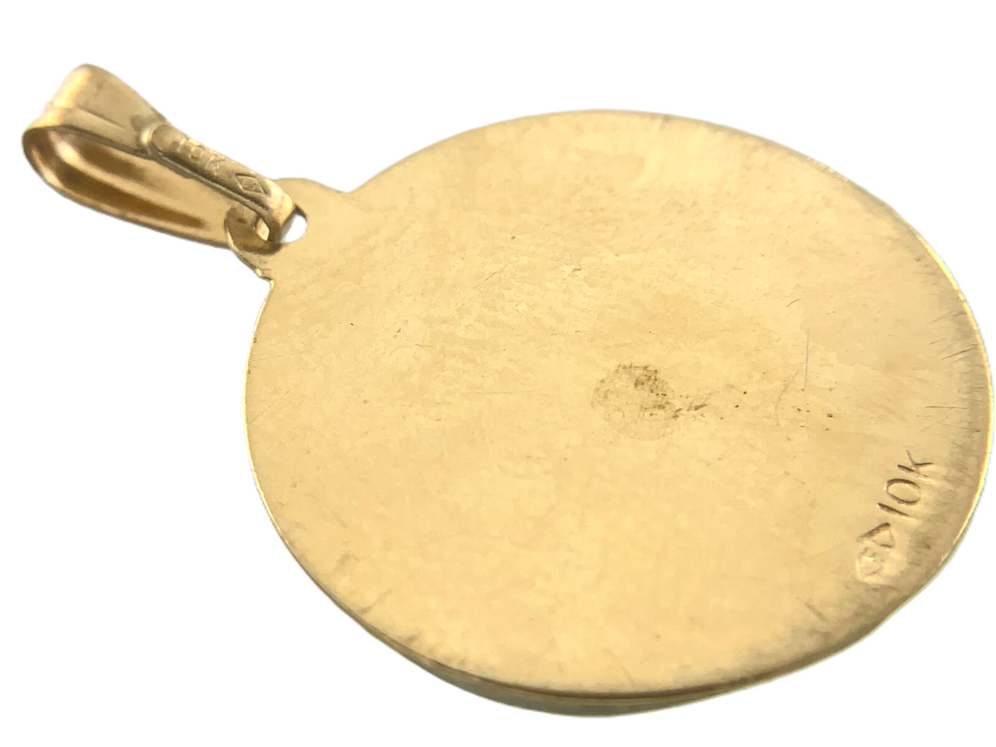 10K Yellow Gold Two Tone Moon and Star Pendant Charm AU071