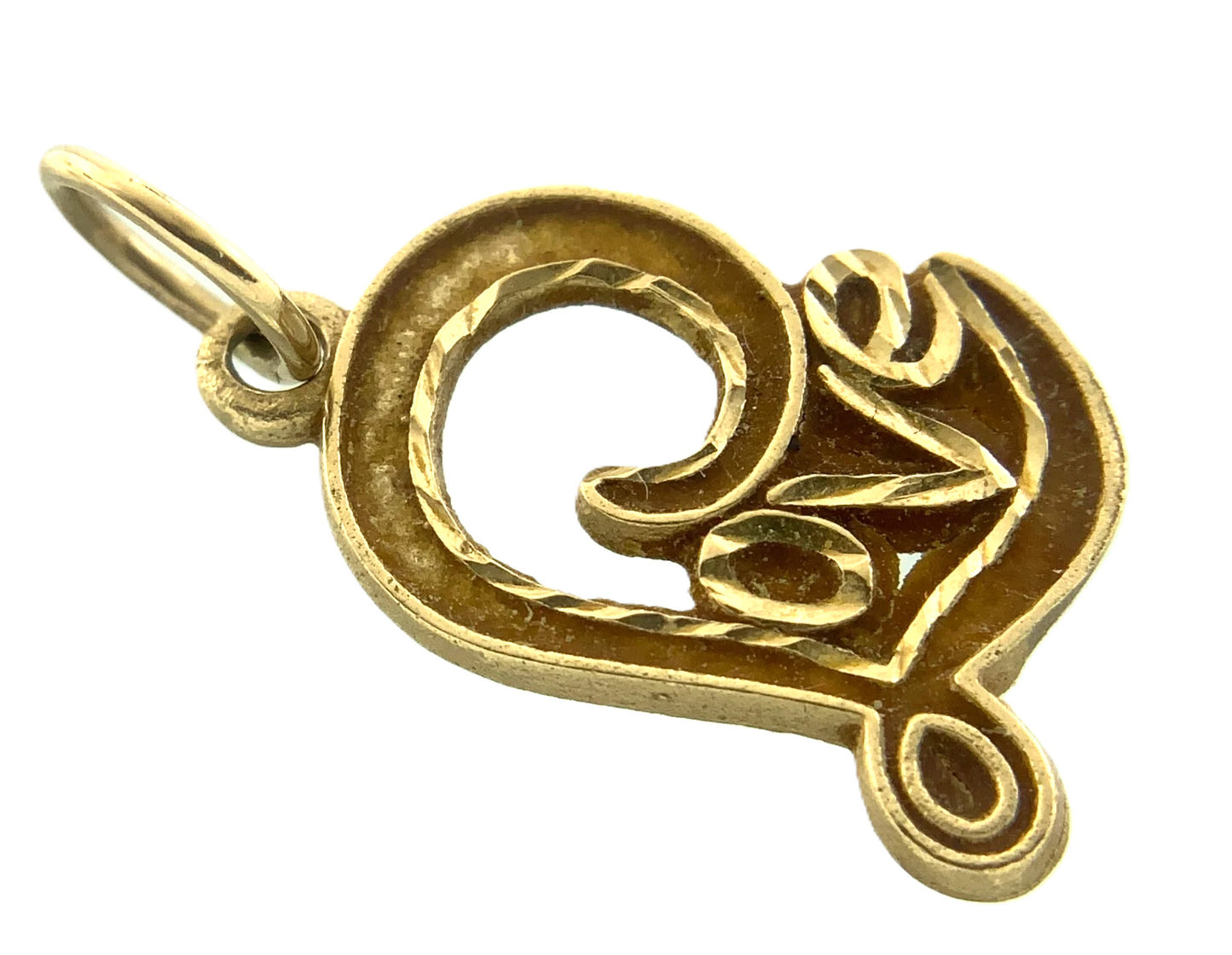 10K Yellow Gold Love Pendant Charm AU075