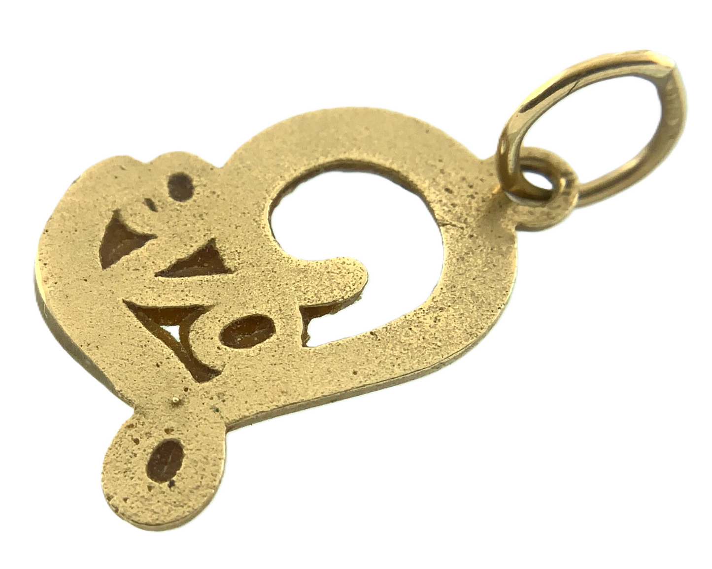 10K Yellow Gold Love Pendant Charm AU075