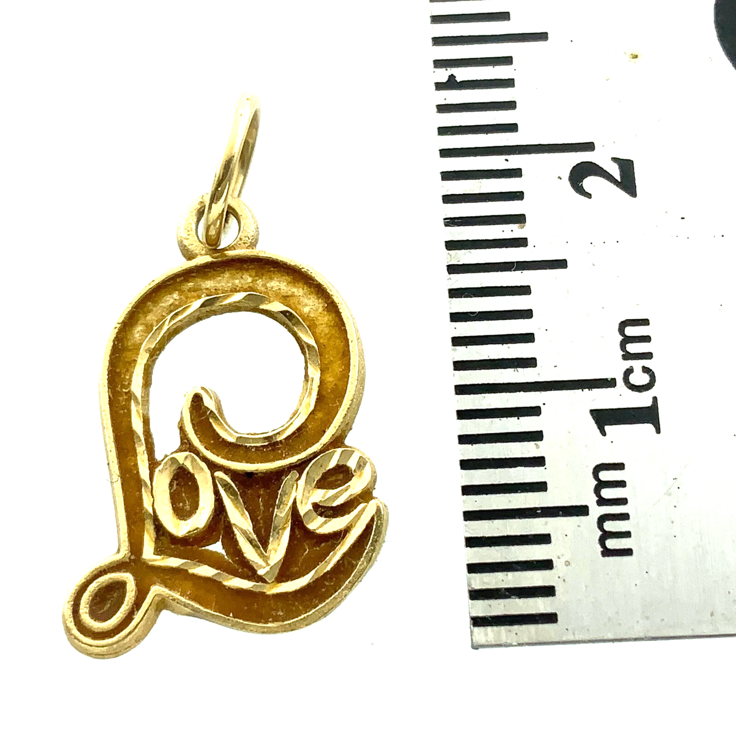 10K Yellow Gold Love Pendant Charm AU075