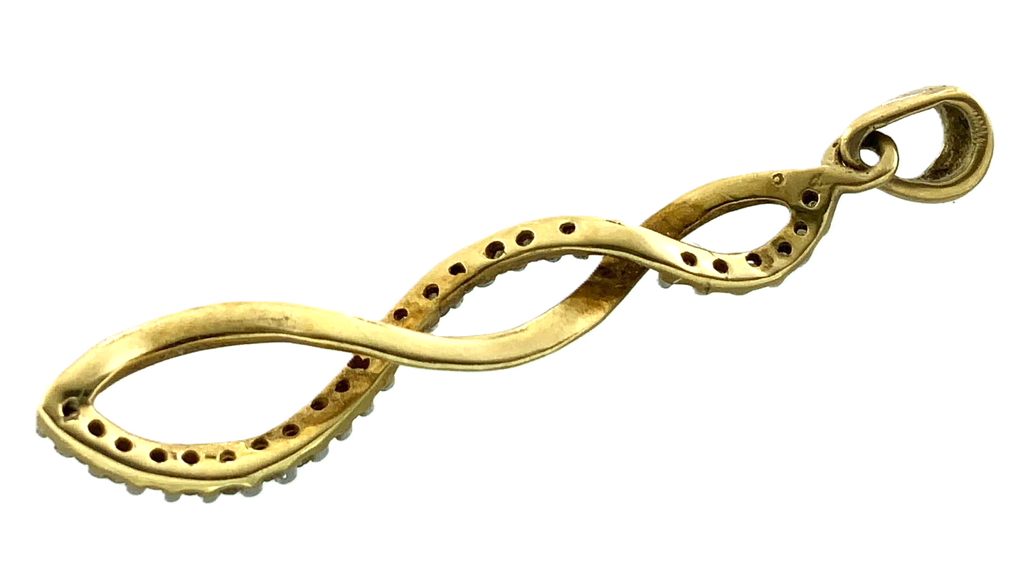 10K Yellow Gold DNA Spiral Twist Pendant Charm JWBR AU077