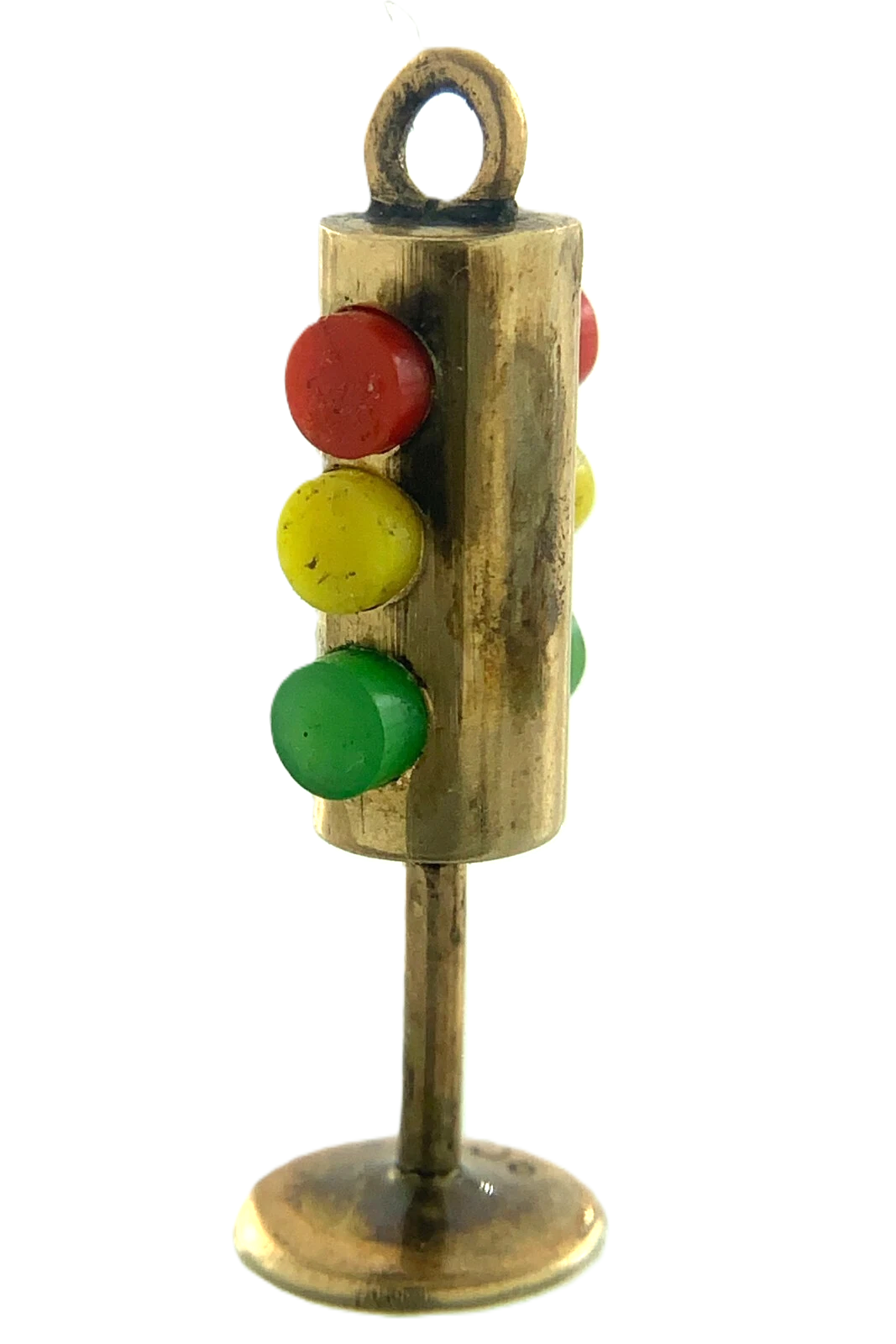 9K Yellow Gold Traffic Light Pendant Charm Tested AU087