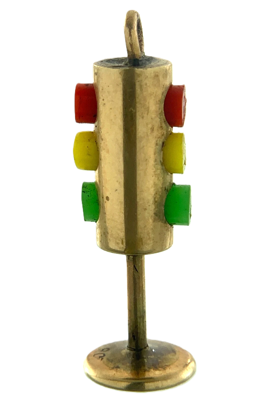 9K Yellow Gold Traffic Light Pendant Charm Tested AU087